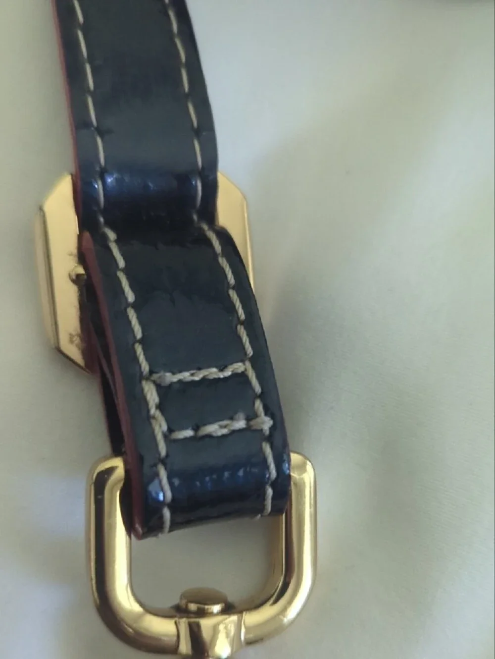 Arcadia Navy/Red Leather Crossbody Strap Gold Hardware *Use For Parts or Fix*49L